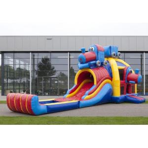 China Childrens Train Inflatable Combo Bouncers , Durable PVC Meteria supplier