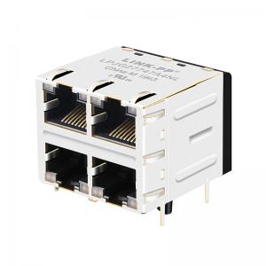 China JXC0-0351NL Multi - port RJ45 2 x 2 Connectors With LEDs PCB Jack supplier