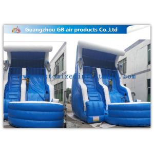 Blue Color Inflatable Water Slides For Adults , Inflatable Swimming Pool Water Slide