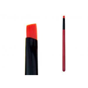 China Multiple Color Wood Handle Eye Brow Brush Red Nylon Hair 120mm Length supplier