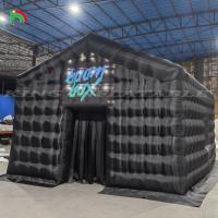 China Portable Large Party Tent House Black LED Light Disco Bar Inflatable Cube Tent on sale