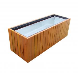 China Floor Boughpot Type Large Wooden Planters With Sandblasting Zinc Spraying Finish supplier