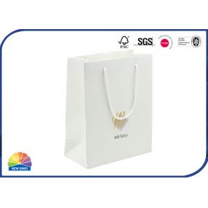 210gsm Copper Paper Shopping Bags With Handles Gold Stamping 4C Print
