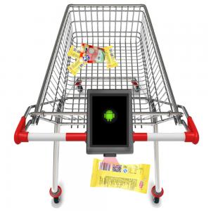 China Bimi Supermarket Shopping Cart Checker with Built-in 1D/2D Scanner and 7inch Display supplier