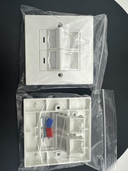 ANSHI LJ6C ブリティッシュスタイル スナップイン 2ポート フェイスプレート RJ45 フレーム 86*86MM