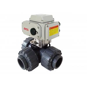 China Compact 3 Way Electric Actuated ISO5211 PVC Ball Valve supplier