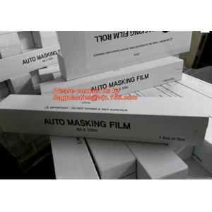 PE Plastic masking taped protective film for paint protection, Easy Tearing Tissue Paper Auto Paint Masking Film