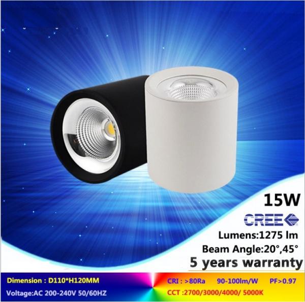 4000K 15W LED down light NEW ceiling lamp mounted CREE COB with 5 years