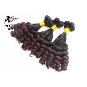 China Burgundy Ombre Hair Extensions Weft , Aunty Funmi Ombre Brazilian Hair Bundles supplier