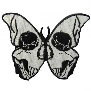 Cotton Twill Pantone Custom Embroider Patch Skull Butterfly Pattern
