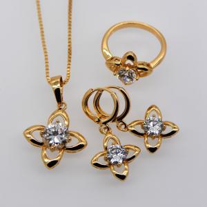 China New Trendy Jewelry Set Women Party Gift 18K Real Gold Plated white zircon Crystal Necklace supplier