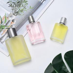 China Luxury Recyclable 30ml 50ml 100ml Frosted Glass Perfume Bottle With Pump Spray Cap supplier