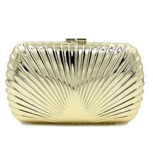 Gold Color Ladies Bridal Metallic Clutch Bag Shell Shaped For Evening Parties