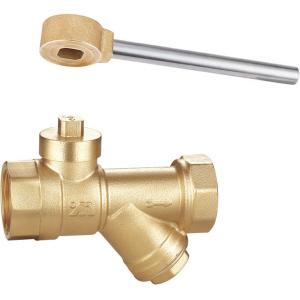 China 1603 Magnetic Lockable Brass Ball Valve DN20 DN25 DN32 with Square Patterned Stemhead & Built-in Filter Function supplier