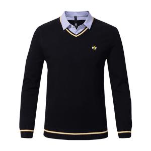 Guangzhou Business Office Sweater Knit Pullover Embroidery Formal Polo Neck Sweaters for Men