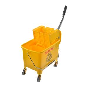 Commercial 19L Yellow Mop Bucket With Wringer With Steel Handle