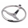 China Stainless Sailboat Steering Wheel 393MM Diameter 3 Spokes With Nut And Knob wholesale
