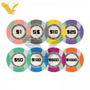 China Customizable Ceramic Poker Chip With Engraved Texture For Poker Club supplier