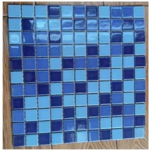 Acid Resistant Glass Marble Mosaic Porcelain Tile 600 X 600mm Customized