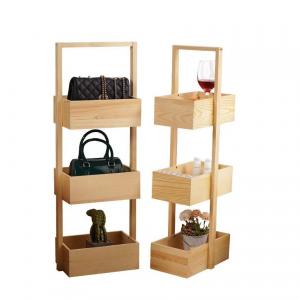 Wood Natural Color 3tier Bamboo Rack Shelf Standing Waterproof