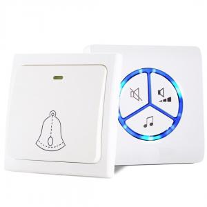China No Battery Wireless Door Bell Waterproof Plug-in Wall Socket Push Switch Button Doorbell 85V - 265V AC supplier