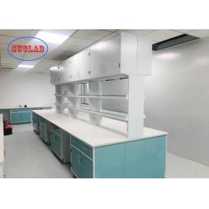 China Dark Green Lab Island Bench With White Ceramic Countertop In Research Institute supplier