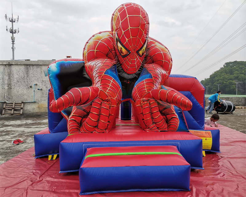 China Commercial Spiderman Inflatable Bouncy Castle Slide Full Printing Combi Bouncer on sale