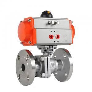 Standard Stainless Steel Pneumatic Actuated Flanged Ball Valve with Flange Connection