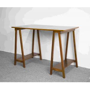 China Walnut Solid Wood Home Office Desk Workstation With Desktop Panel supplier