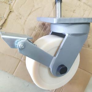 China 8x3 Inch Super Heavy Duty Nylon Casters With Brake Wide Wheel Lockable Trolley Wheels supplier