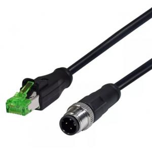 China 8 pin connector wire X d code Female M12 to Male RJ45 cable 4 pin 8 pin waterproof M12 connector supplier