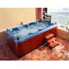China Square acrylic whirlpool massage bathtub, 5 x seats + 1 x full body lounge + swim area wholesale