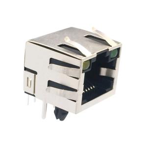 China PCB SMT RJ45 Connector 1x1 Tab - Down 10 / 100 Base-T MIC26023-5134W-LF3 Phconn supplier