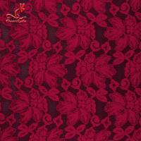 China Wholesale African French Lace Fabrics Red Lace Fabric In Stock For Garment on sale