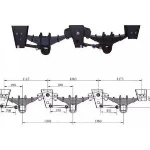 China Tandem Dual Axle Trailer Suspension Blue 150mm 785 Kg Types 1360 MM wholesale