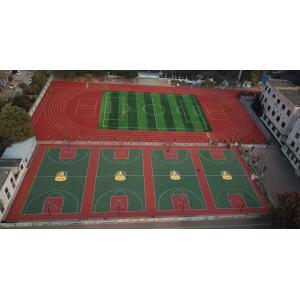 No Discoloration Red SPU Flooring For School Sports Court And Stadium