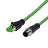 China RJ45イーサネットに男性をコードするM12 4pin Dは保護された防水コネクター ケーブルIP68を形成した wholesale