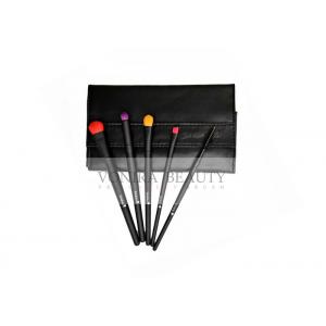 5 PCS Black Gift Packing Eye Makeup Brush Set With Black Purse Case