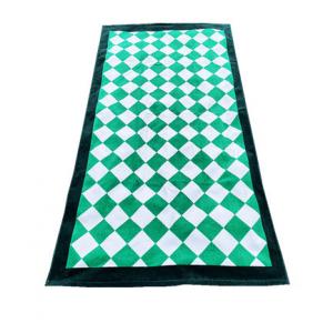 Wholesale High Quality Bath Towel Custom Printed Green Elements Of A Checkerboard Grid 100% Cotton Beach Towel