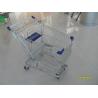 100L Low Tray Supermarket Shopping Trolley Zinc Plated With Blue Baby Seat