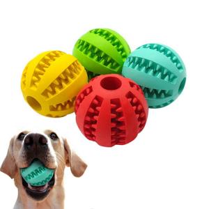 2.8'' Dog Teeth Cleaning Ball Pet Supplies Accessories Rubber Treat Ball For Dogs