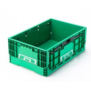 Customized Logo Foldable Green Plastic Circulation Basket for Stackable Organization