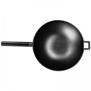 Triply Cast Iron Wok Pan 4.7kg Frying Pan Even Heating For Induction Hob