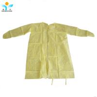 China Yellow Disposable Suits Nonwoven Pp Pe Isolation Gown Protection Clothes on sale
