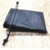 Black Color PU Leather Double Drawstring Protection Headphone Pouch Bag
