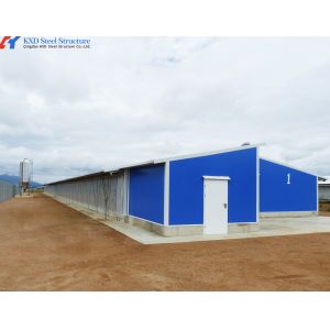 Automatic Steel Poultry House Prefab Broiler Chicken Houses with Ventilation System