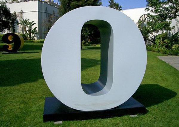 Letter O Garden Free Standing Sculpture Large Stainless Steel
