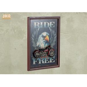 Resin Motorcycle Wall Decor Wooden Wall Plaques Vertical MDF Framed Wall Signs Pub Sign