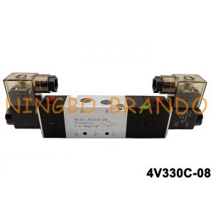 Airtac Type 1/4'' 4V330C-08 Solenoid Air Valve 5 Position 3 Way