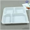 Disposable 4-Compartments Plastic Food Container With Lid Healthy Food Storage